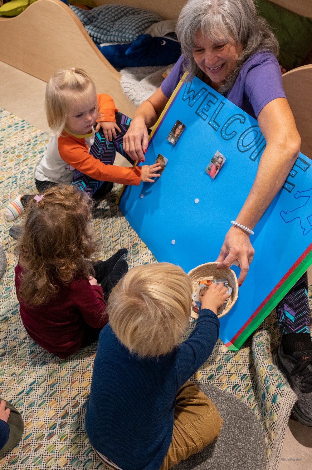 Rosebud Preschool teacher with students in classroom